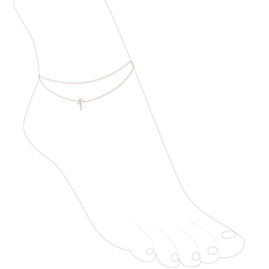 خلخال الحرف العربي مع سلسال