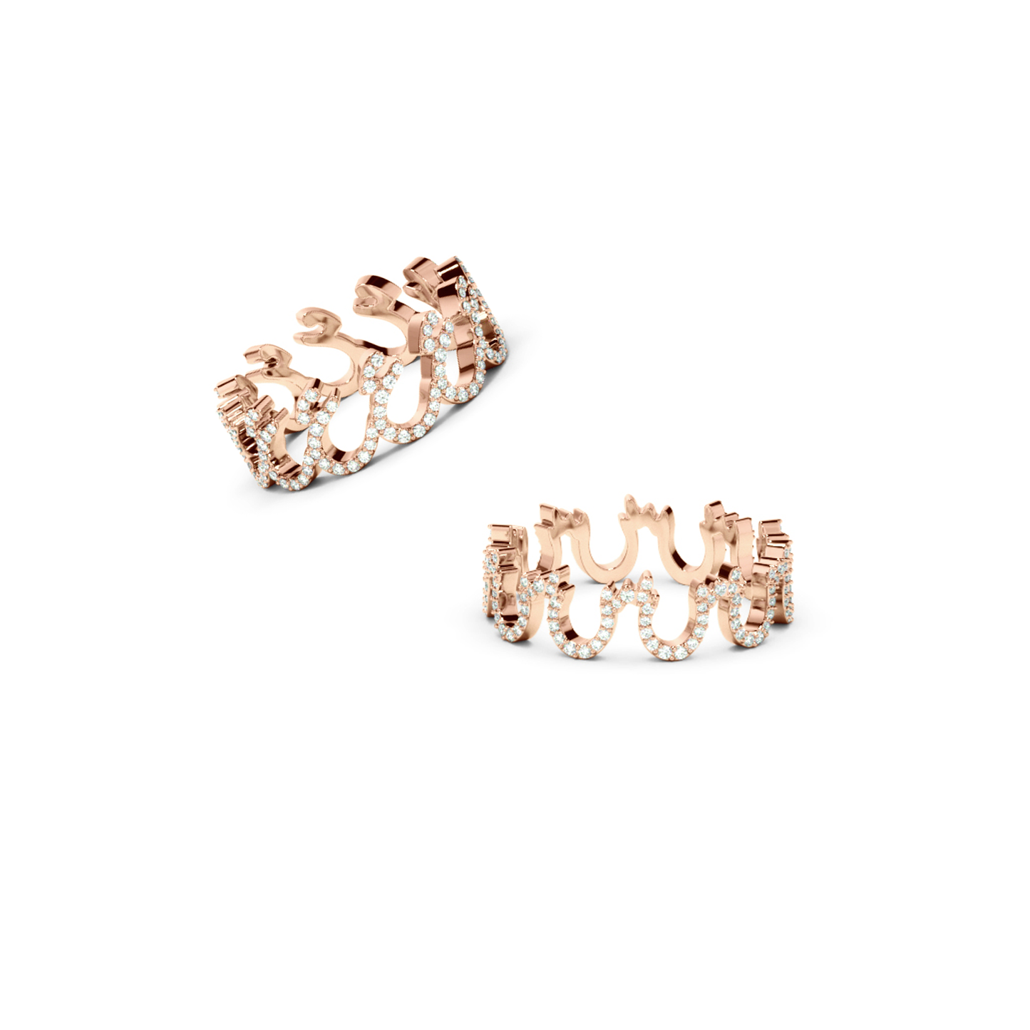 ِخاتم الحرف العربي المكرّر من ذهب و الماس