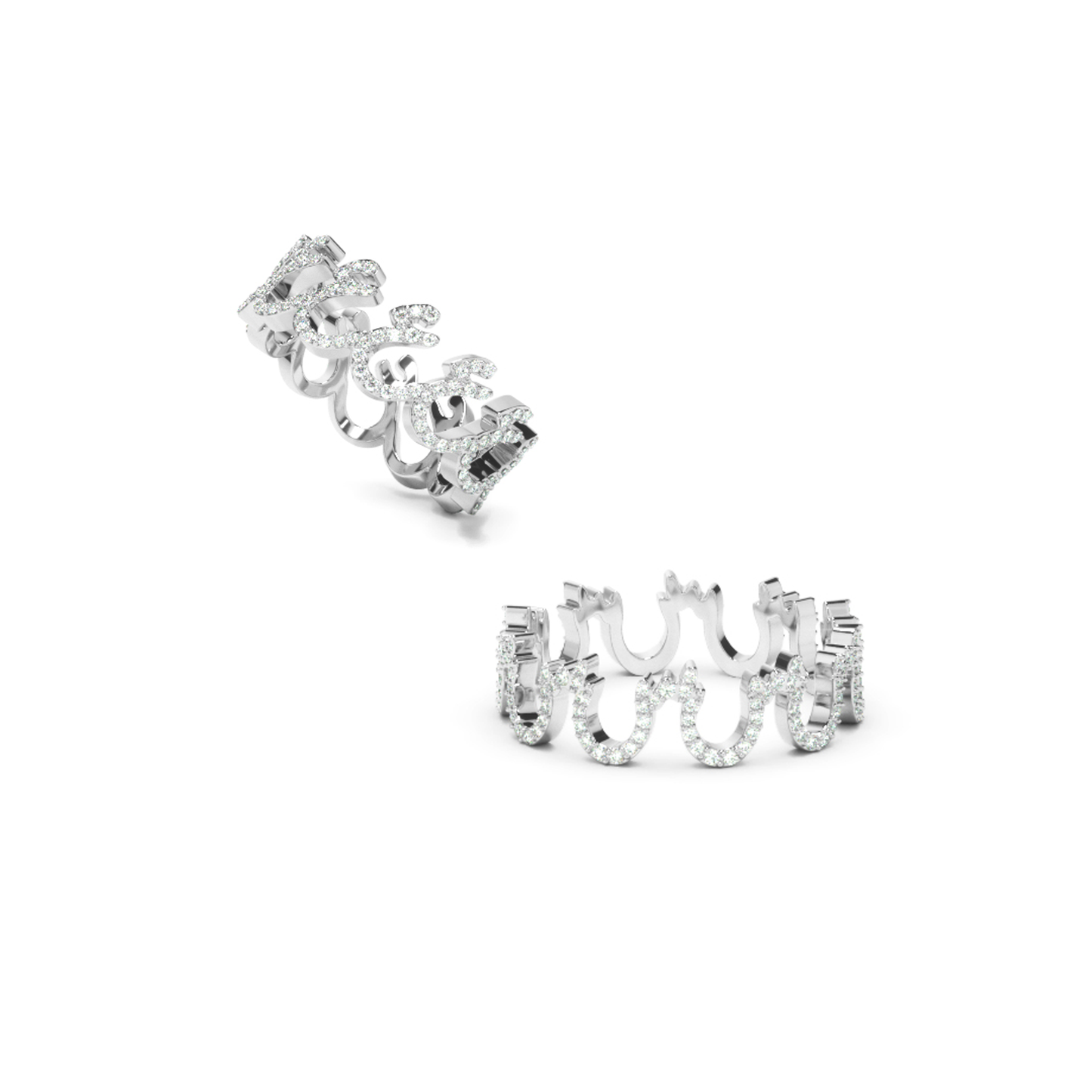 ِخاتم الحرف العربي المكرّر من ذهب و الماس