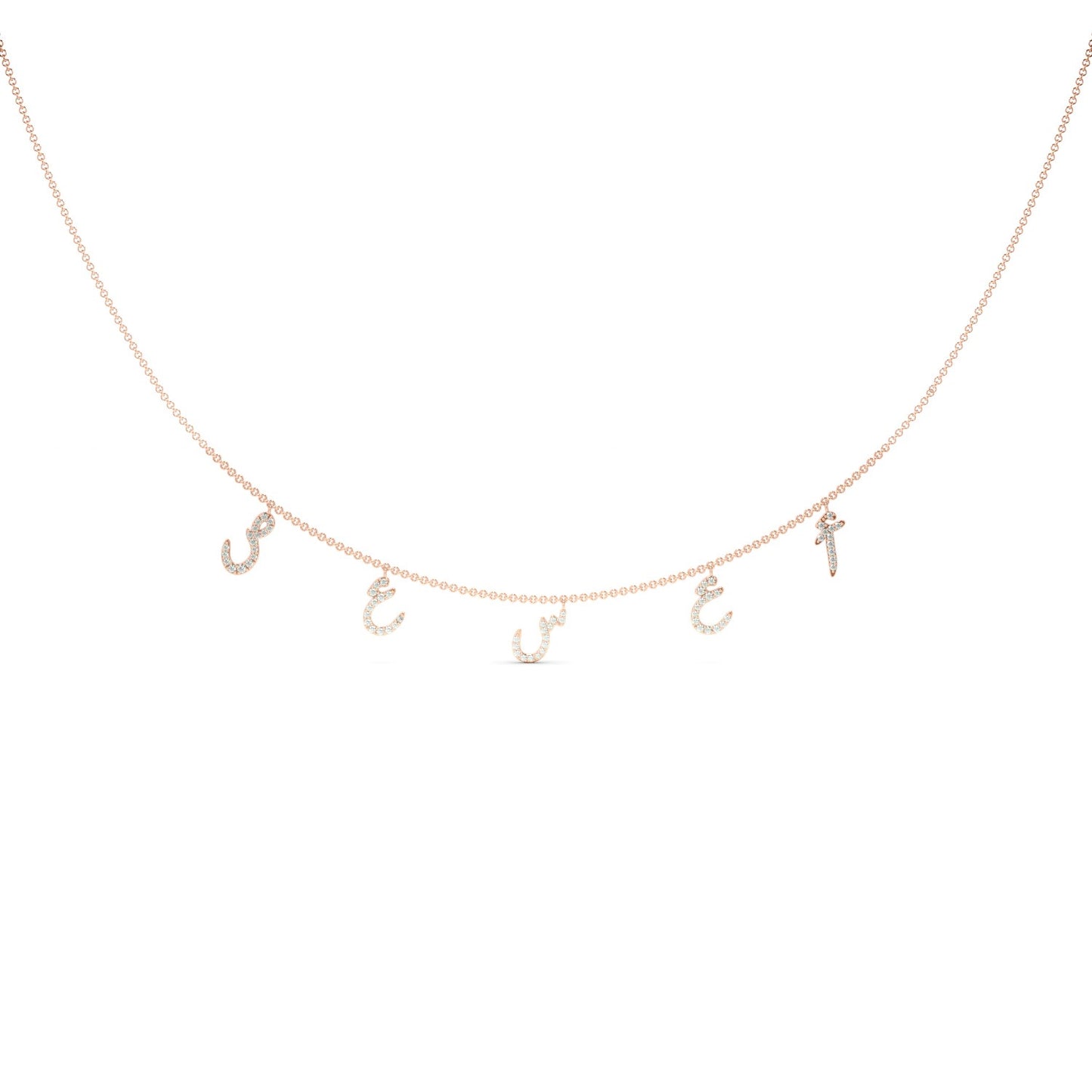 Customize your 5-Letter Pavé Diamond Necklace