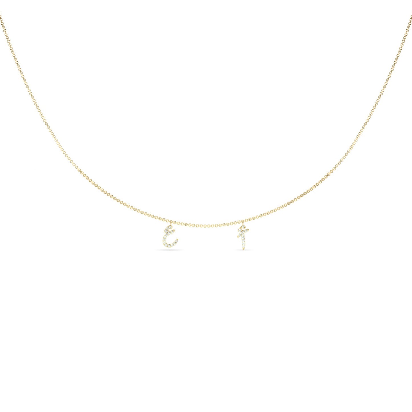 Customize your 2-Letter Pavé Diamond Necklace